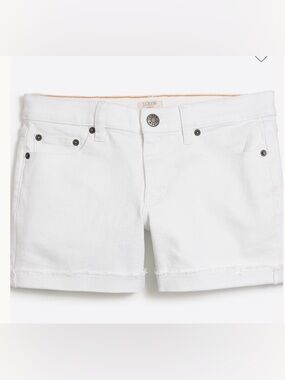 J. Crew White Denim Frayed Hem Shorts Size 30
